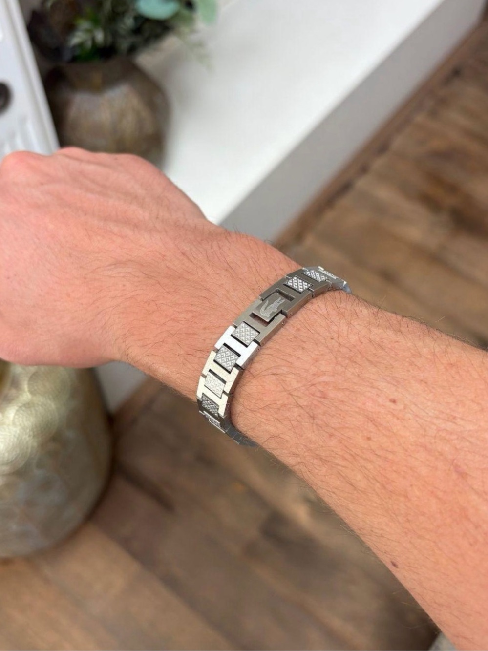 Lacoste Stainless Steel Men's Link Bracelet - Silver